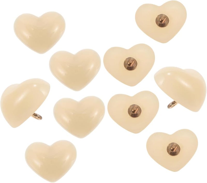 أزرار خياطة على شكل قلب 10 قطع، ألوان جيلي لطيفة لمشاريع DIY للملابس والفساتين والمعاطف - Image 1